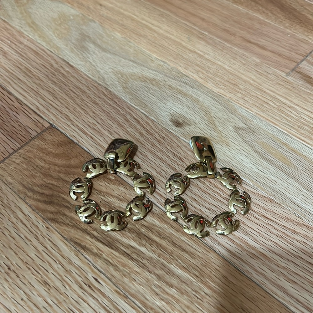 Chanel large vintage CC earrings